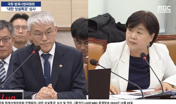 ▲ 천대협 법원행정처장에게 영장기각 이유를 추궁하는 서영교 의원.